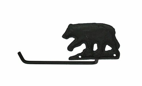 Bear Storage Toilet Paper Holder, Black Forest Decor 15525