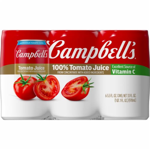 Campbell's® 100% Tomato Juice  Can Perspective: top