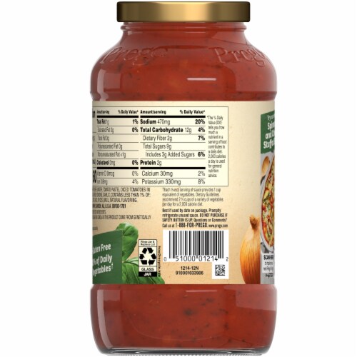 Prego Chunky Tomato with Garlic and Onion Pasta Sauce Perspective: top