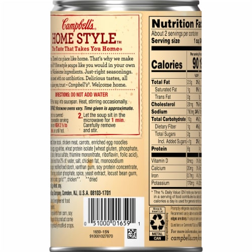 Campbell’s Homestyle Soup Chicken Noodle Soup Perspective: top