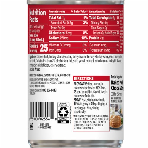 Campbell's® Turkey Gravy Can Perspective: top