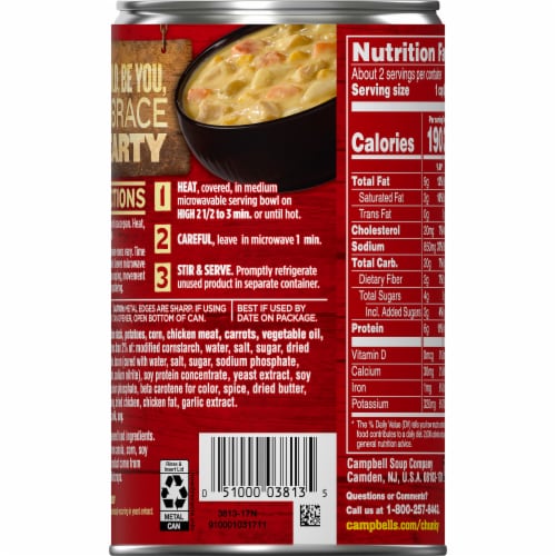Campbell’s® Chunky Chicken Corn Chowder Soup Perspective: top