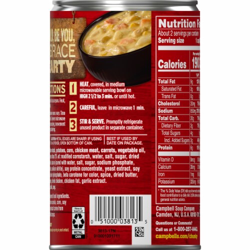 Campbell’s Chunky Soup Chicken Corn Chowder Soup Perspective: top