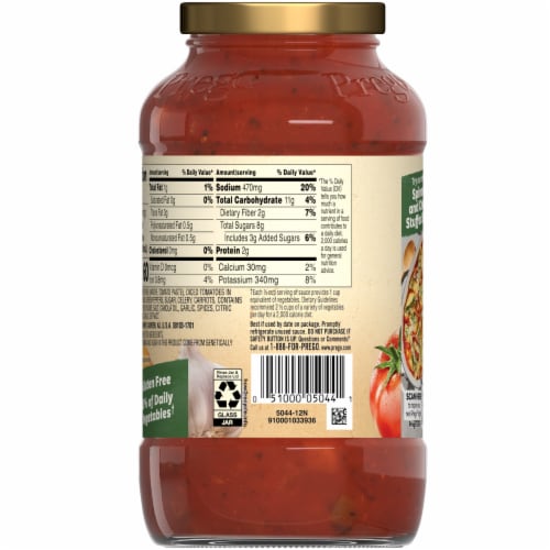 Prego® Chunky Garden Combo Pasta Sauce Perspective: top