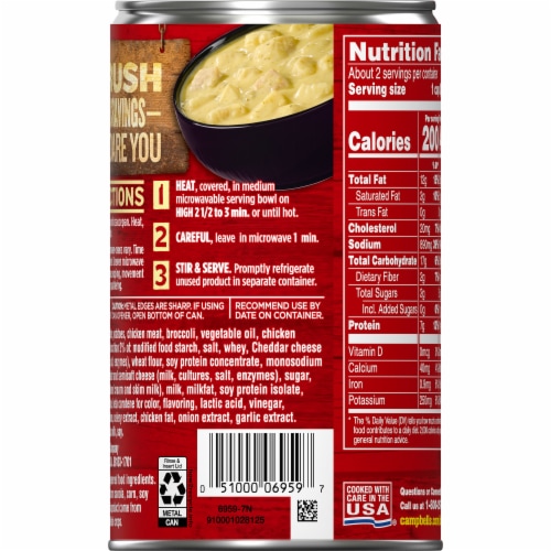 Campbell’s Chunky Soup Chicken Broccoli Cheese Soup Perspective: top