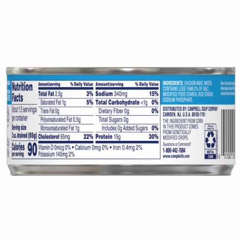Swanson® White and Dark Canned Chunk Chicken in Water Perspective: top
