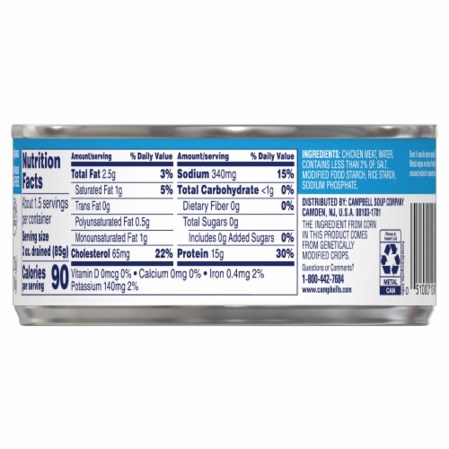 Swanson® White and Dark Canned Chunk Chicken in Water Perspective: top