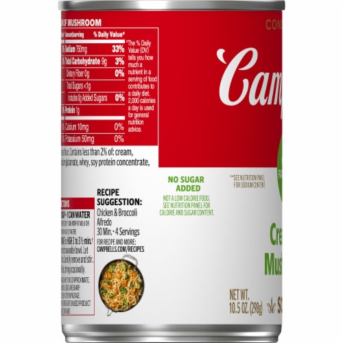Campbell's® Condensed 98% Fat Free Cream of Mushroom Soup Perspective: top