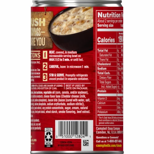 Campbell's® Chunky® Soup Baked Potato with Cheddar and Bacon Bits Soup Perspective: top