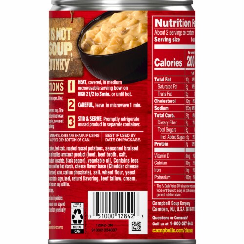 Campbell's® Chunky Baked Potato With Steak & Cheese Soup Perspective: top