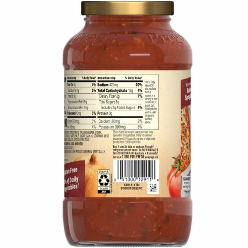 Prego® Italian Sausage & Garlic Meat Sauce Perspective: top