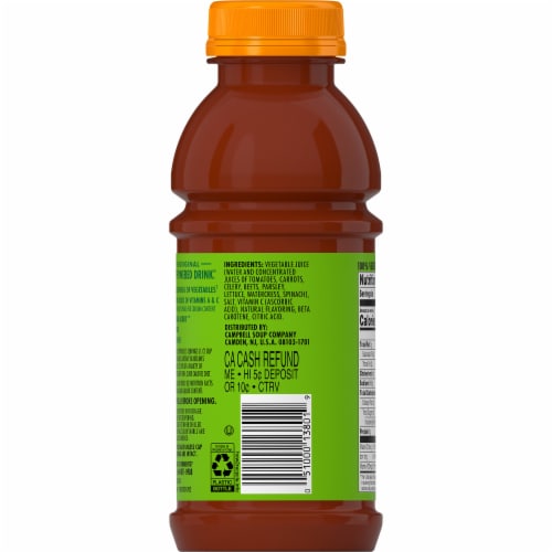 V8® Spicy Hot 100% Vegetable Juice Bottle Perspective: top