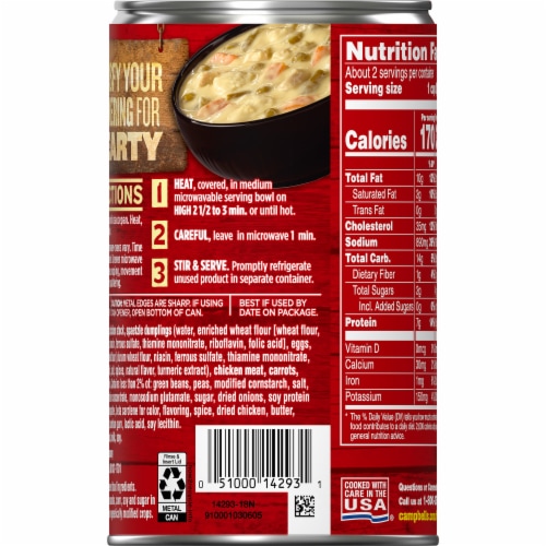 Campbell’s® Chunky Soup Creamy Chicken and Dumplings Soup Perspective: top
