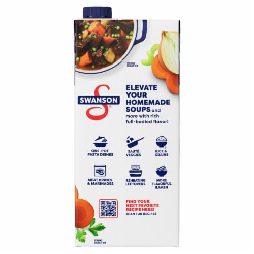 Swanson 100% Natural 50% Less Sodium Beef Broth Perspective: top