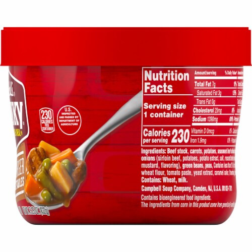 Campbell's® Chunky® Soup Sirloin Burger With Country Vegetables Soup Microwave Bowl Perspective: top