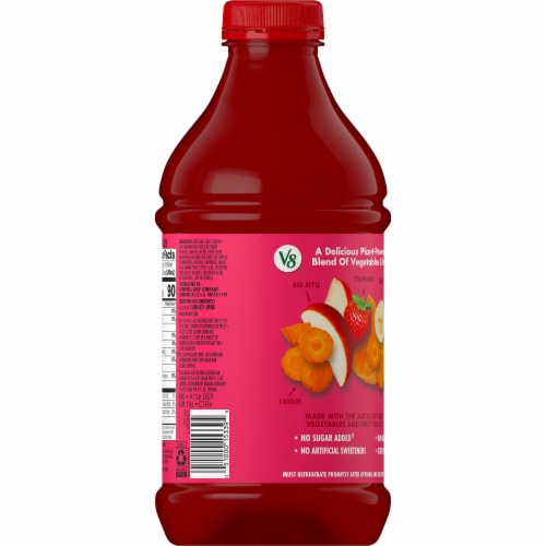 V8® Strawberry Banana 100% Fruit and Vegetable Juice Bottle Perspective: top