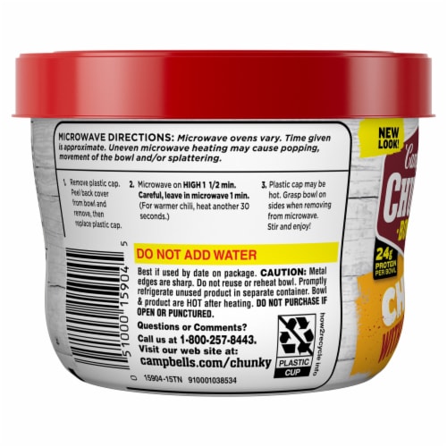 Campbell's® Chunky™ Chili With Beans Microwavable Bowl Perspective: top