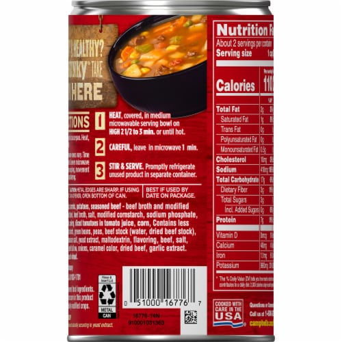 Campbell's® Chunky® Healthy Request Old Fashioned Vegetable Beef Soup Perspective: top