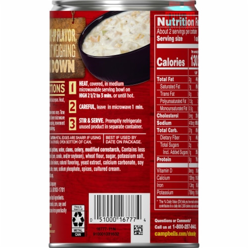 Campbell's® Chunky® Healthy Request New England Clam Chowder Soup Perspective: top
