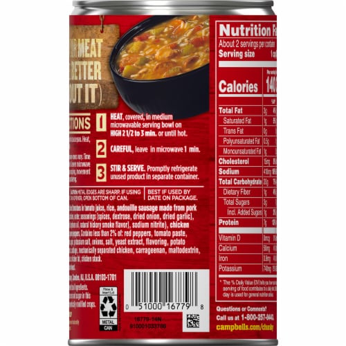 Campbell’s® Chunky® Soup Healthy Request Chicken and Sausage Gumbo Perspective: top
