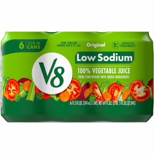 V8® Low Sodium Original 100% Vegetable Juice Perspective: top