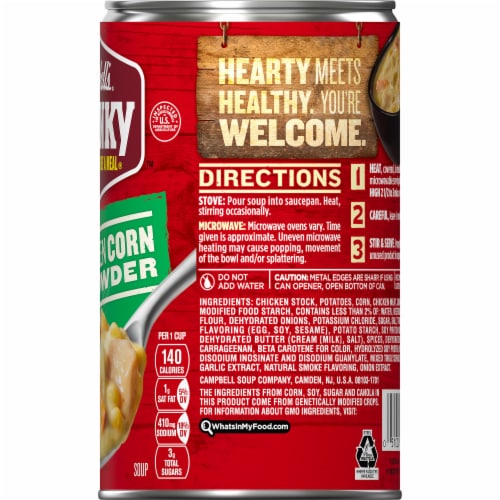 Campbell's Chunky Chicken Corn Chowder Soup Perspective: top