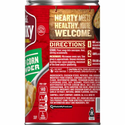 Campbell's Chunky Chicken Corn Chowder Soup Perspective: top