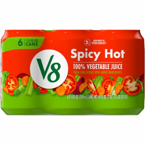 V8 Spicy Hot 100% Vegetable Juice Perspective: top