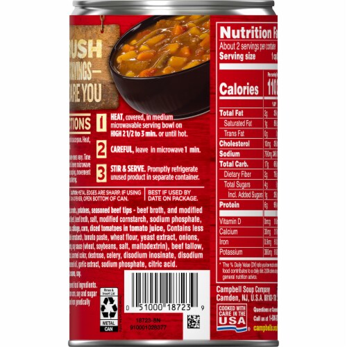 Campbell's Chunky Roast Beef Tips With Vegetables Soup Perspective: top