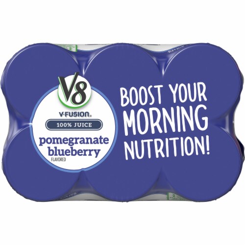 V8 V Fusion Pomegranate Blueberry Juice 6 Count Perspective: top