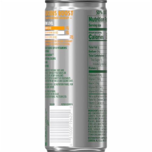 V8+™ Peach Mango Energy Drink Can Perspective: top