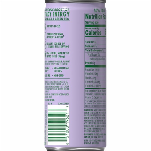 V8® Pomegranate Blueberry Energy Drink Can Perspective: top
