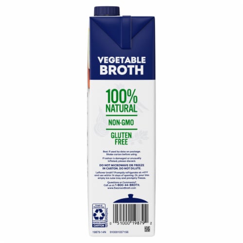 Swanson 100% Natural Vegetable Broth Carton Perspective: top
