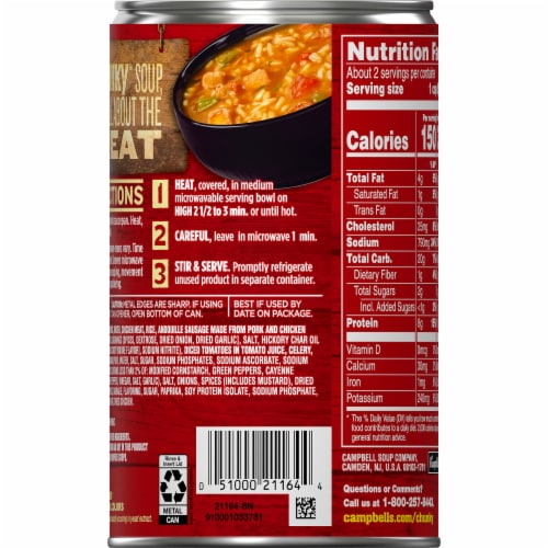 Campbell's® Chunky® Jazzy Jambalaya with Chicken Sausage and Ham Soup Can Perspective: top