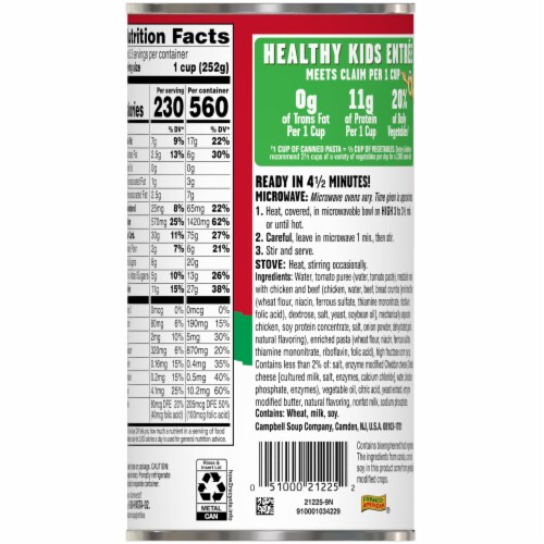 Campbell's® SpaghettiOs Canned Pasta with Meatballs Perspective: top