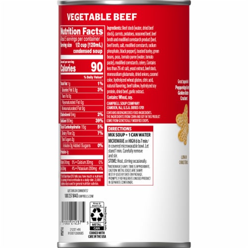 Campbell's® Vegetable Beef Condensed Soup Family Size Perspective: top
