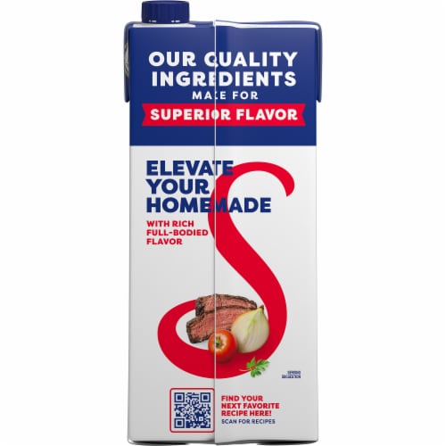 Swanson® 100% Natural Unsalted Beef Stock Carton Perspective: top