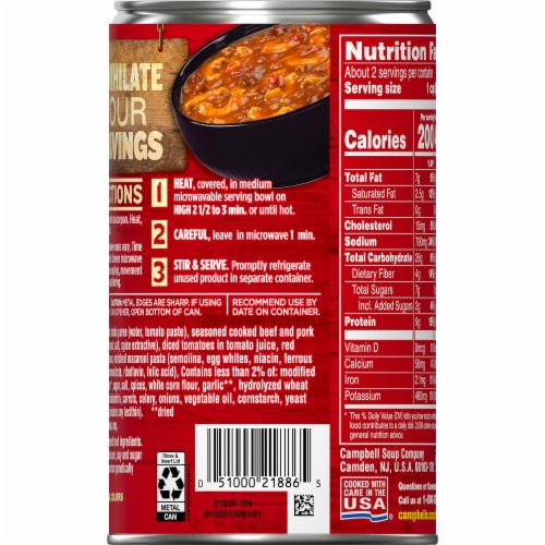 Campbell's Chunky Chili Mac Soup Perspective: top