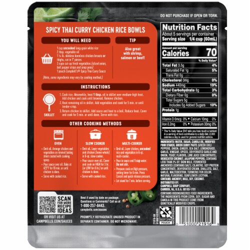 Campbell's thai shop curry skillet sauce
