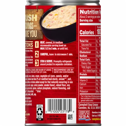 Campbell's® Chunky® Clam and Corn Chowder with Bacon Perspective: top
