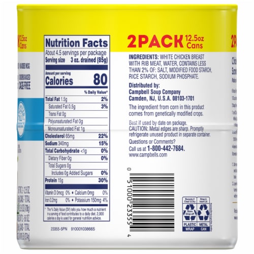 Swanson® White Premium Chunk Canned Chicken Breast in Water Twin Pack Perspective: top