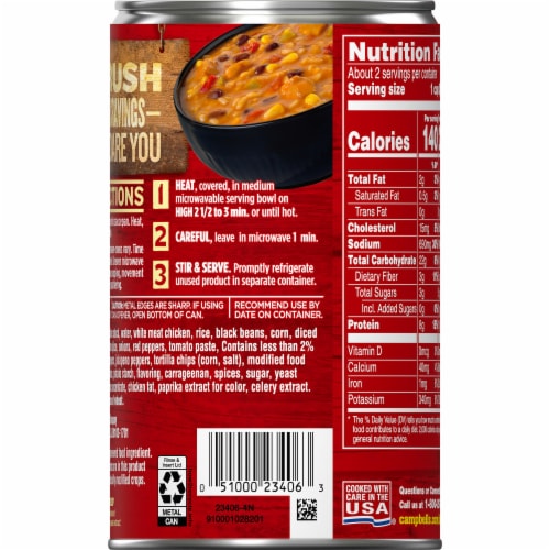Campbell's Chunky Soup Chicken Tortilla Soup with Grilled White Meat Chicken Perspective: top