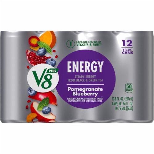 V8 +Energy® Pomegranate Blueberry Energy Drink Perspective: top
