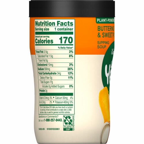 Campbell's® Well Yes!® Sipping Soup Butternut Squash and Sweet Potato Soup Microwavable Cup Perspective: top