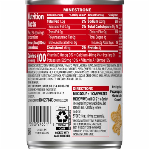 Campbell's® Condensed Minestrone Soup Perspective: top