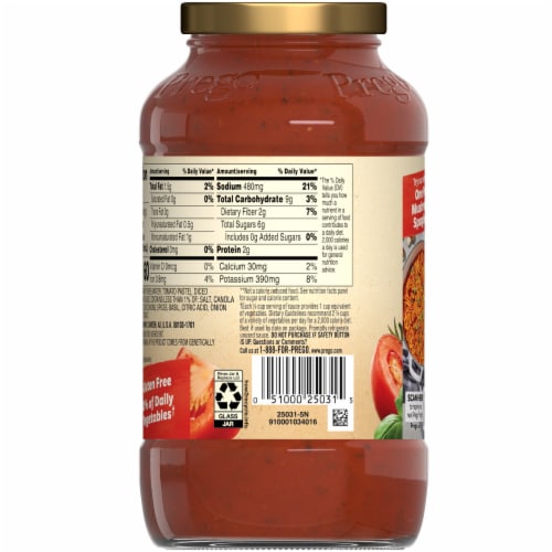 Prego Traditional No Sugar Added Pasta Sauce Perspective: top