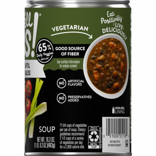 Campbell's® Well Yes!® Hearty Lentil with Vegetables Soup Perspective: top