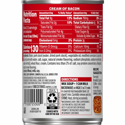 Campbell's® Cream of Bacon Condensed Soup Perspective: top