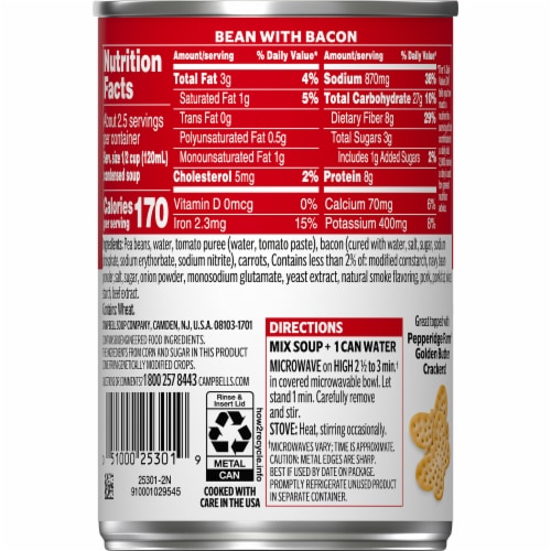 Campbell's® Condensed Bean with Bacon Soup Perspective: top