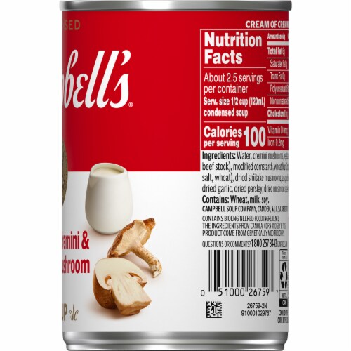 Campbell's® Condensed Cream of Cremini & Shiitake Mushroom Soup Perspective: top